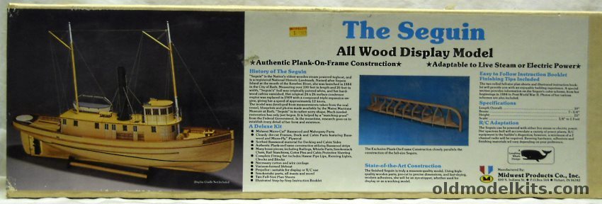 Midwest 1/32 The Seguin Steam Tugboat 1884, 957 plastic model kit